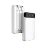 Banque d'alimentation de grande capacité de 20 000 mah avec 3 câbles lightning usb - c microusb intégrés, ... Banque d'alimentation de grande capacité de 20 000 mah avec 3 câbles lightning usb - c microusb intégrés, ...