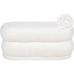 Banquette en boucl blanc cass uni ovale contreplaqu et bois d'hva rembourrage en mousse ellendale ...