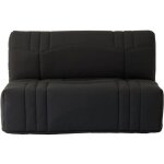 Banquette bz dream - tissu 100% coton noir - couchage 140x190 cm - 2 places - confort moelleux