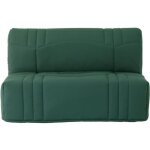 Banquette bz dream - tissu 100% coton vert foret - couchage 140x190 cm - confort moelleux