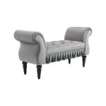 Mh - banquette capitonne marquise grise