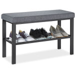 Relaxdays - banquette � chaussures, 1 �tag�re, meuble d'entr�e avec assise, matelass�, hxlxp 50, 5 x ...