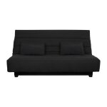 Dunlopillo - banquette clic clac 2 places reveur - tissu noir - matelas couchage 188x128 cm