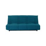 Sans marque - banquette clic clac 3 places - bleu canard - 100% coton - l 193 x p 92 cm - lena