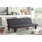 Designetsamaison - banquette clic clac 3 places gris - segura