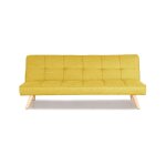 Designetsamaison - banquette clic clac 3 places jaune - siljan Designetsamaison - banquette clic clac 3 places jaune - siljan
