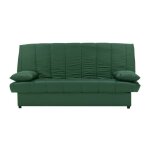 Banquette clic clac 3 places - tissu 100% coton vert - style contemporain - l 190 x p92 cm - mila