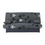 Les tendances - banquette clic clac 3 places - tissu bikini gris - style contemporain - l 190 x p 92 ...
