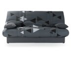 Les tendances - banquette clic clac 3 places - tissu bikini gris - style contemporain - l 190 x p 92 ...