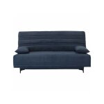 Banquette clic clac 3 places - tissu bleu - l199 x p96 x 103 cm - kristen - style contemporain Banquette clic clac 3 places - tissu bleu - l199 x p96 x 103 cm - kristen - style contemporain