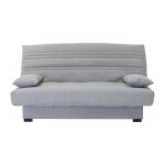 Banquette clic clac 3 places - tissu gris clair - l199 x p96 x h103 cm - chloe Banquette clic clac 3 places - tissu gris clair - l199 x p96 x h103 cm - chloe