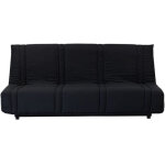 Banquette clic clac 3 places - tissu noir - style contemporain - l 193 x p 92 cm