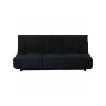 Sans marque - banquette clic clac 3 places - tissu noir - style contemporain - l 193 x p 92 cm - lena ... Sans marque - banquette clic clac 3 places - tissu noir - style contemporain - l 193 x p 92 cm - lena ...