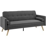 Deco in paris - banquette clic clac gris fonc� en tissu tania