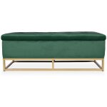 Banquette coffre angele velours vert pieds doré Banquette coffre angele velours vert pieds doré