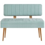 Banquette - coffre capitonn�e avec dossier l105cm molva bois clair et tissu vert