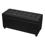 Banquette coffre capitonnée similicuir noir mouby 87 cm Banquette coffre capitonnée similicuir noir mouby 87 cm