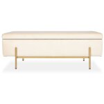 Banquette coffre olivia velours beige pieds doré Banquette coffre olivia velours beige pieds doré