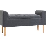 Banquette coffre de rangement 2 en 1 design chesterfield assise capitonne accoudoirs courbs pieds effils ...
