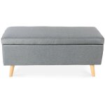 Banquette coffre de style scandinave eline tissu gris