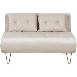 Banquette convertible 2 places en velours beige et métal doré canapé - lit vestfold Banquette convertible 2 places en velours beige et métal doré canapé - lit vestfold