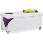 Relaxdays - banquette, espace , cuir synthtique, rembourr, entre, chambre  coucher, banc coffre hlp: ...
