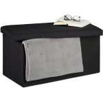 Relaxdays - banquette, espace de rangement, effet lin, rembourr�, entr�e, chambre � coucher, coffre hlp ...