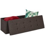 Relaxdays - banquette, avec espace de rangement, pliable, rembourr, avec grille de sparation, 120 l, ...