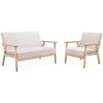Alice's garden - banquette et fauteuil 3 places en bois et tissu. isak. l 114 x p 69. 5 x h 73cm polyester ...