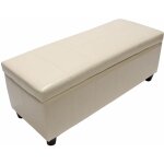 Hhg - jamais utilis] banquette kriens, coffre, banc, cuir + similicuir, 112x45x45cm, crme