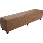 Hhg - banquette kriens xxl, coffre, banc, tissu, 180x45x45cm, aspect daim