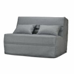 Meubletmoi - banquette lit bz 140x200 cm en tissu gris et matelas 15 cm - anatole