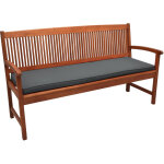 Banquette loft bk - coussin pour banc de jardin graphite, 100x48x5 cm - beautissu