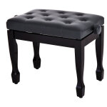 Homcom - banquette piano tabouret siege hauteur reglable noir bois revtement synthtique