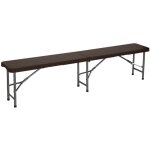 Banquette pliante traiteur effet rotin 180x30x43cm o91
