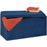 Banquette de rangement, revêtement velours, 80 l, entrée, salon, coffre à assise matelassée, 38x77x39 ... Banquette de rangement, revêtement velours, 80 l, entrée, salon, coffre à assise matelassée, 38x77x39 ...