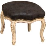 Banquette repose pieds style fran�ais louis xvi, en bois massif de h�tre, sculpt� � la main de dimensions ...