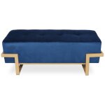 Banquette selena velours bleu fonc pieds dor
