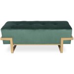 Banquette selena velours vert pieds dor