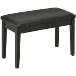 Banquette tabouret sige pour piano avec coffre de rangement pied bois hva revtement synthtique noir ...