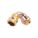 Raccord � sertir en cuivre gaz coude 90� fem / fem, diam. 22 mm pg 5002 gaz, contour v