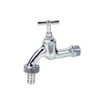 Robinet d'arrosage 1 / 2' avec embout olive chrome poli