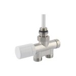 Robinet thermostatique 1 point dn15 (1 / 2')xdn 20(3 / 4') bi - tube passage droit, nickele