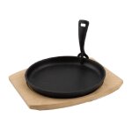 Po�le en fonte + dessous de plat bambou pour barbecue barbecook