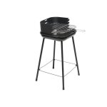 Centrale brico ? barbecue charbon sur pied 55x55cm ? acier �maill� ? grille r�glable pour cuisson horizontale ...