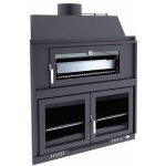 Fm calefaccion - barbecue charbon bois avec four et portes fm bh - 100 hp  encastrer