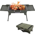 Barbecue charbon de bois, portable bbq, smoker grill, barbecue de camping en acier inoxydable pliable, ...