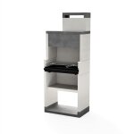 Barbecue fixe pour charbon modle venit flex plus hotte [f] (gris / blanc - 78 x 47 x 197 cm) ref: t00132 ...