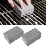 Barbecue cleaning stone 2 pcs bbq grill cleaning block bbq racks stains grease cleanergray