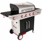 Homemaison - barbecue à gaz avec chariot manhattan 450gpi, 4 brûleurs, 1 réchaud latéral et plancha - ... Homemaison - barbecue à gaz avec chariot manhattan 450gpi, 4 brûleurs, 1 réchaud latéral et plancha - ...